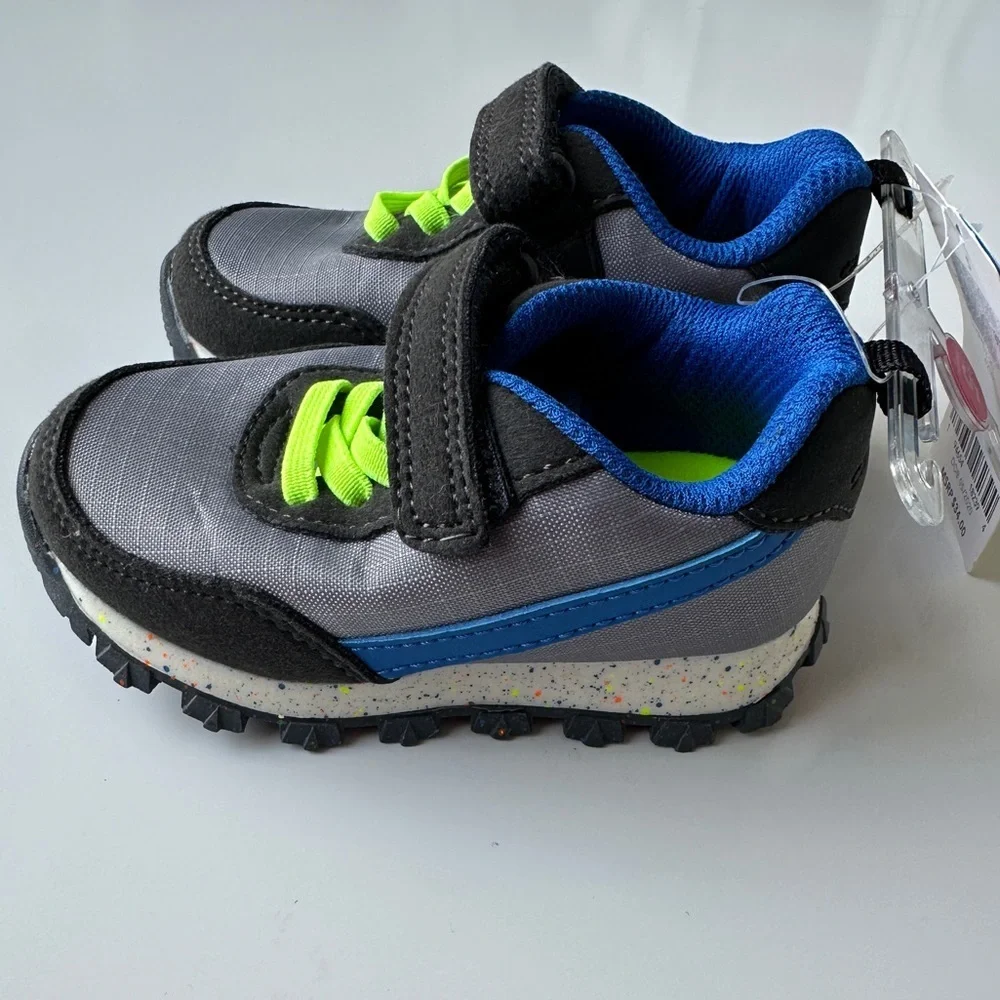 NWT Carter’s Blue Gray Athletic Collins Sneakers Shoes Toddler Boys Size 5